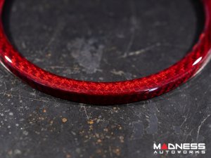 Alfa Romeo Giulia Carbon Fiber Rear Emblem Frame Trim - Red Candy